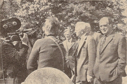 T.V. crew interviewing the Wilfrid Wilson